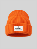 Bonnet tricoté orange
