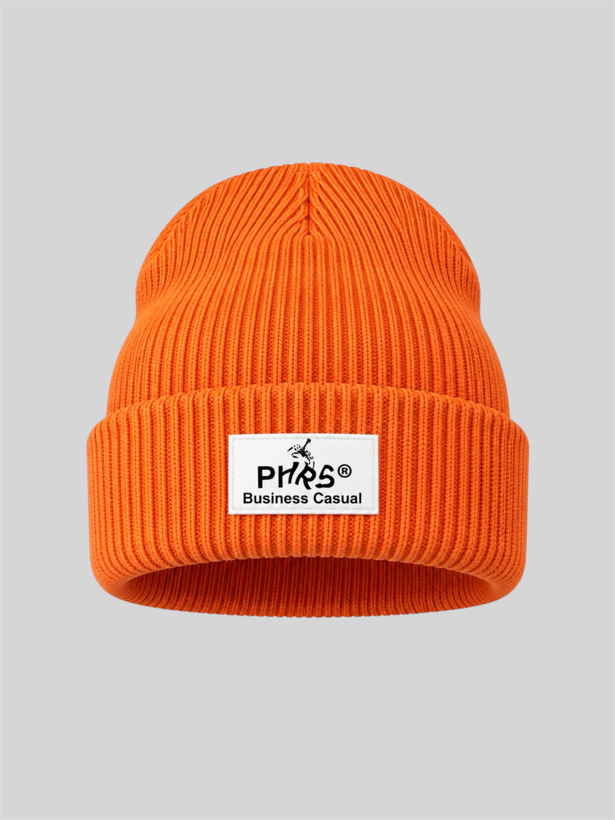 Bonnet tricoté orange