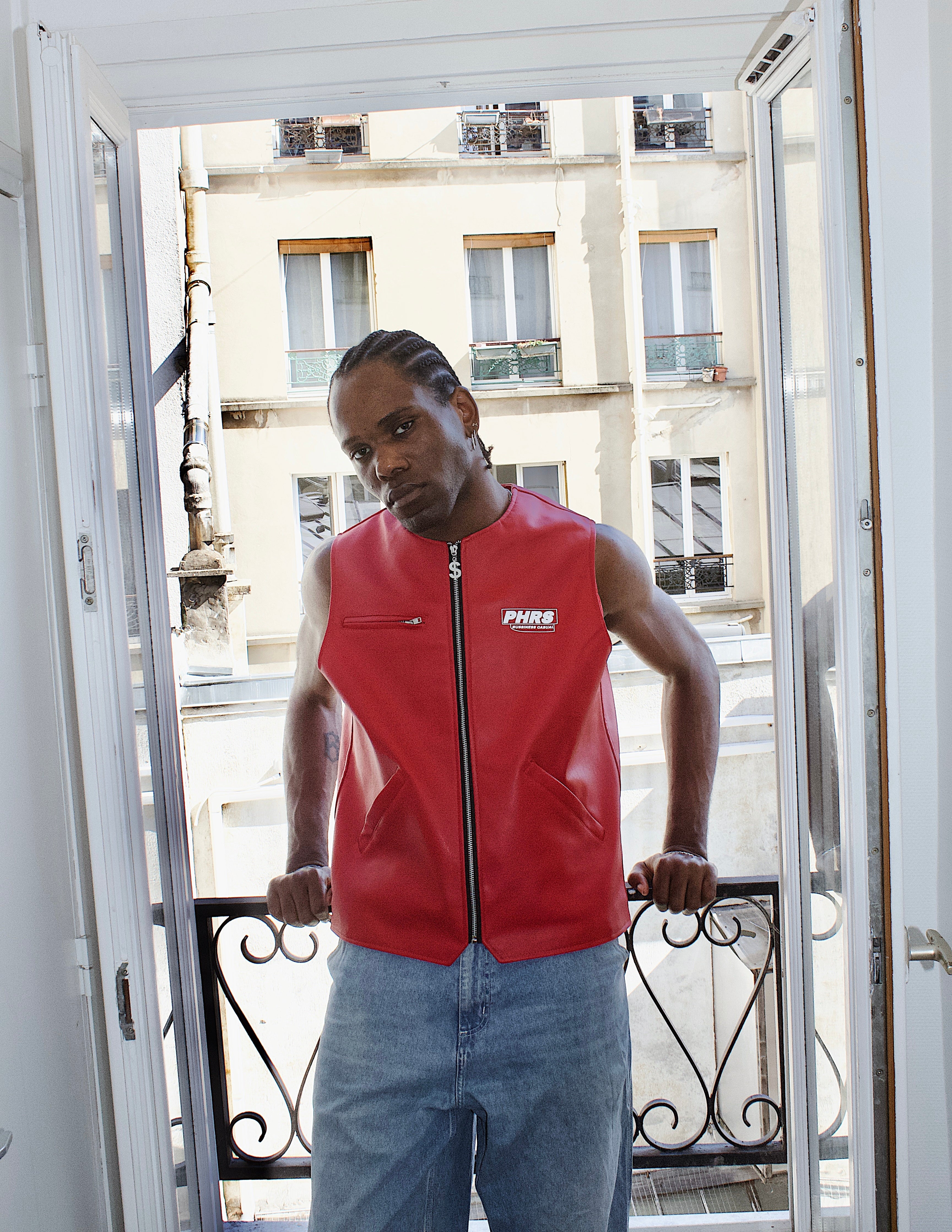 TUPAC SHAKUR JACKET ROUGE