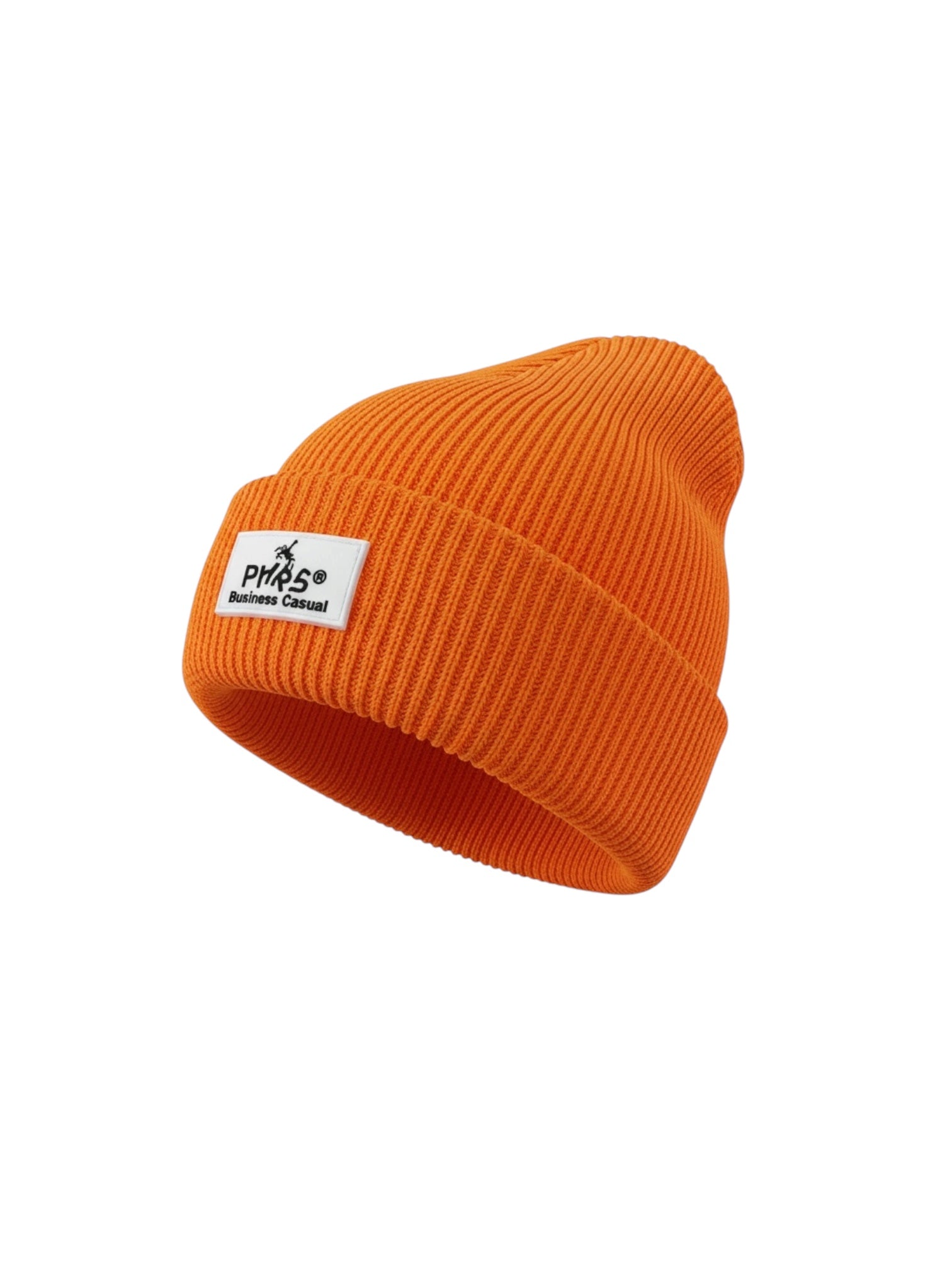 Bonnet tricoté orange