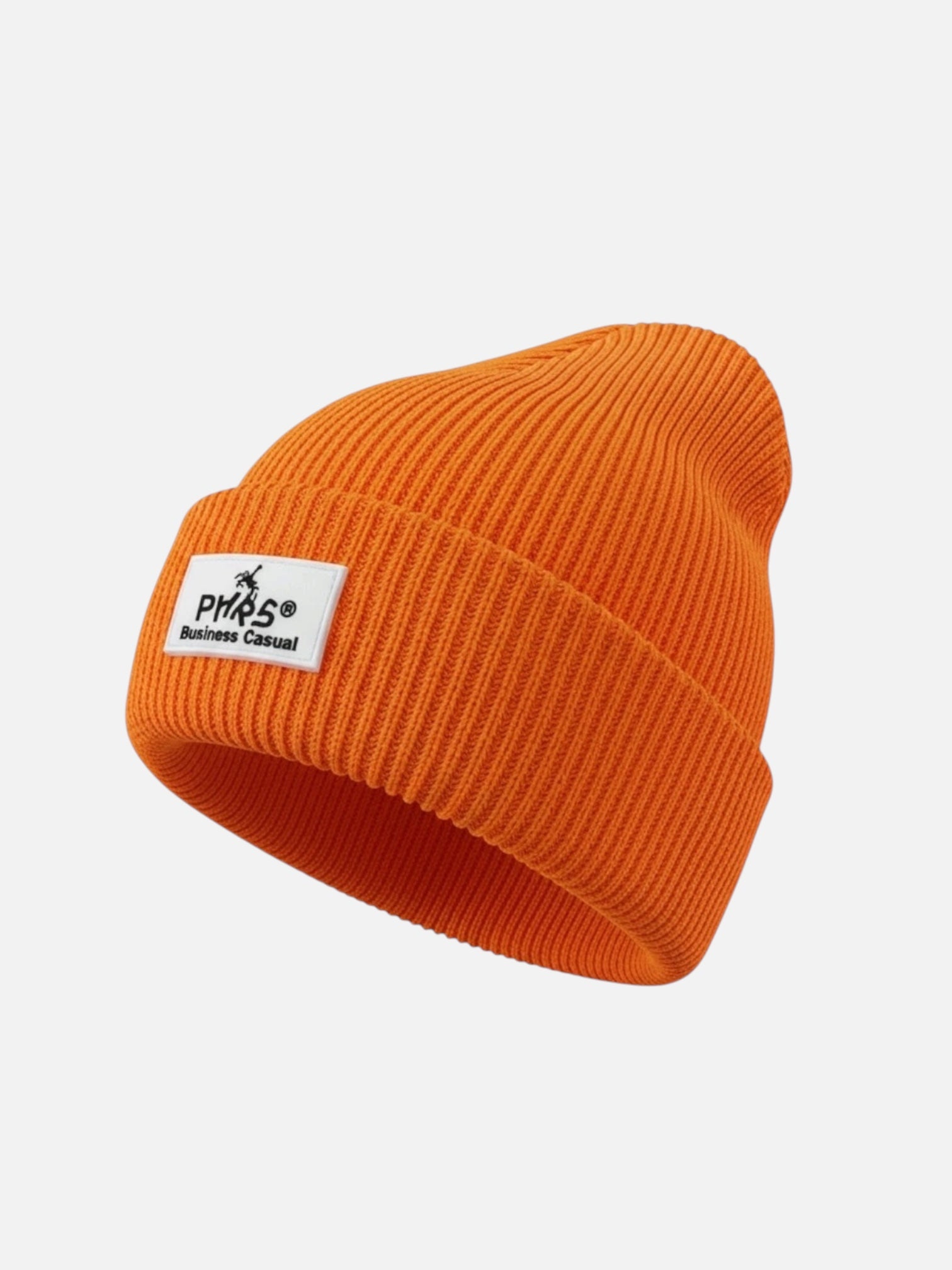 Bonnet tricoté orange