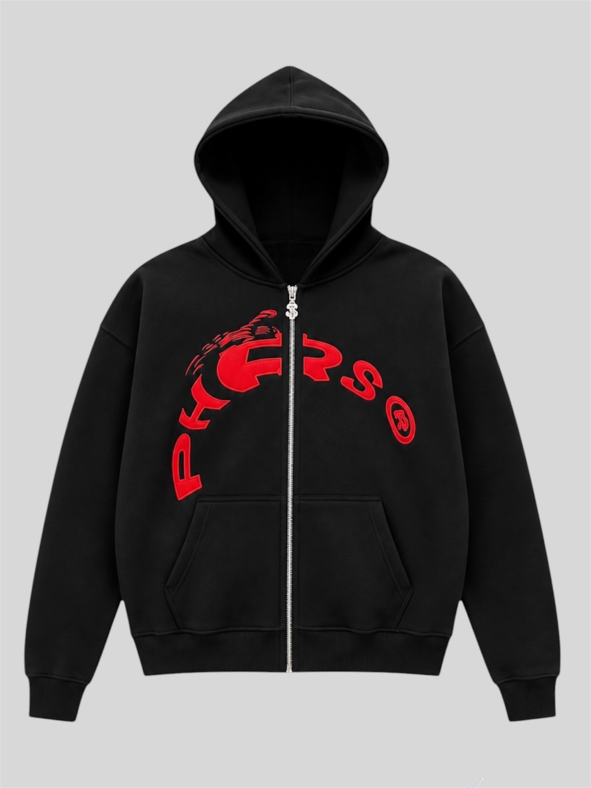Hoodie Phrs noir délavé